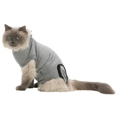 Trixie operatieshirt kat grijs S/M – ruglengte 32-36 cm - Afbeelding 2