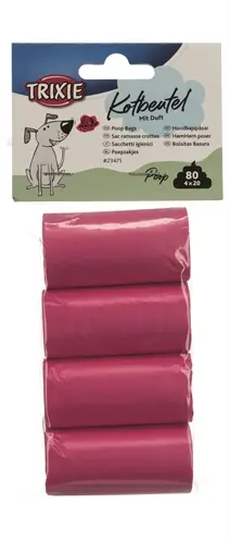 Trixie hondenpoepzakjes met rozengeur 4 x 20 stuks