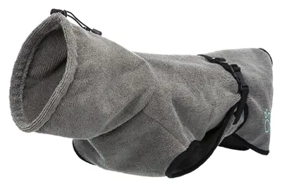 Trixie hondenbadjas badstof grijs 75 cm – beschermt tegen onderkoeling - Afbeelding 4