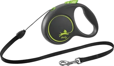 Flexi rollijn Black Design Cord groen S 5 m – tot 12 kg