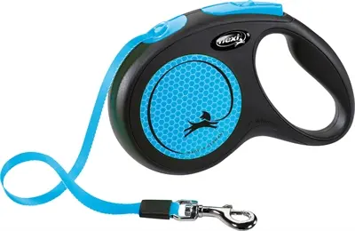 Flexi rollijn New Neon Tape zwart/blauw M 5 m – tot 25 kg