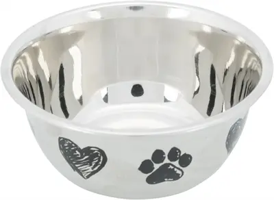 Trixie voerbak hond rvs met print schets 500 ml – 13 cm