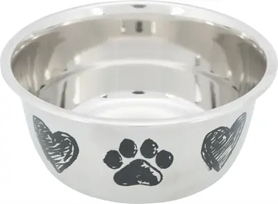 Trixie voerbak hond rvs met print schets 1000 ml – 15 cm