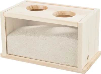 Trixie zandbad hout 20 x 12 x 12 cm – voor muizen en hamsters