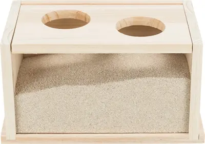 Trixie zandbad hout 20 x 12 x 12 cm – voor muizen en hamsters - Afbeelding 6