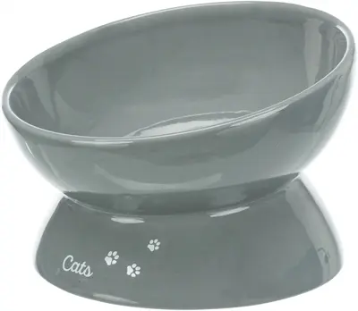 Trixie voerbak kat XXL verhoogd keramiek grijs 350 ml 17 cm