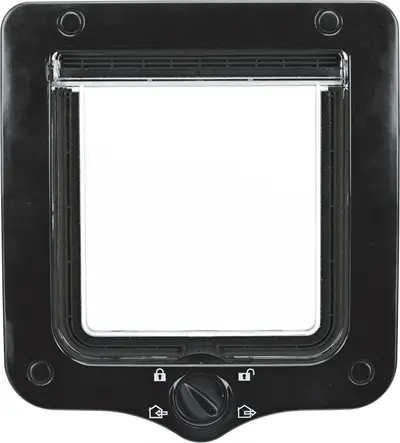 Trixie 4-weg huisdierluik zwart 20 x 22 cm – met tunnelstuk, voor katten - Afbeelding 4