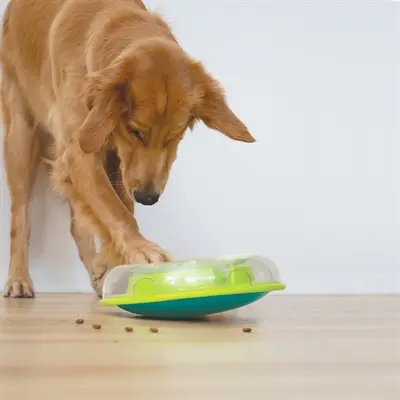 Nina Ottosson Wobble Bowl groen 30 x 30 x 9 cm – interactieve voerbak - Afbeelding 4