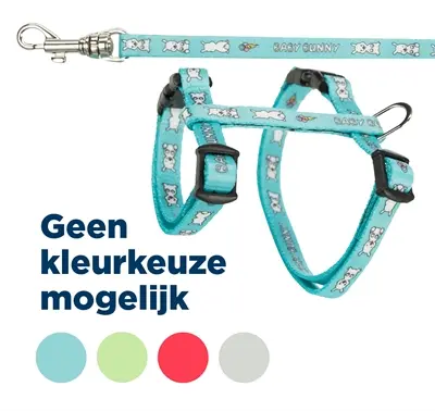 Trixie konijnentuig Baby Bunny met riem 20-33 cm – assorti