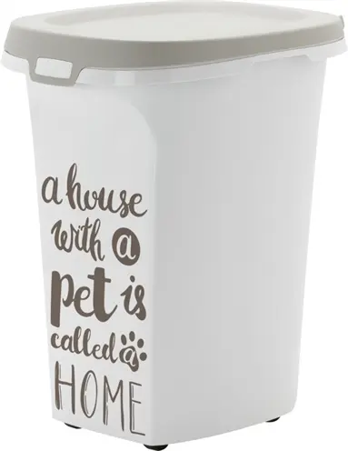 Moderna voercontainer Trendy Shorty Pet Wisdom 20 liter – wit en taupe