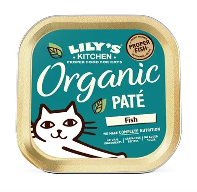 Lily's Kitchen kattenvoer Organic Fish Paté 19 x 85 g – graanvrij natvoer