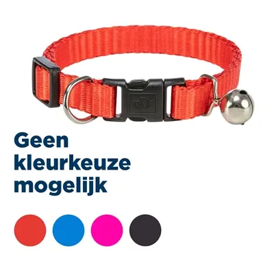 Trixie kattenhalsband nylon verstelbaar – assorti kleuren