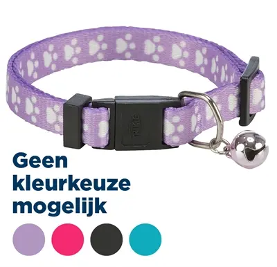 Trixie kattenhalsband elastisch pootafdrukjes – assorti