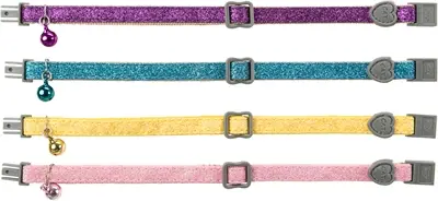 Trixie kattenhalsband glitter – verstelbaar, 4 stuks assorti - Afbeelding 2