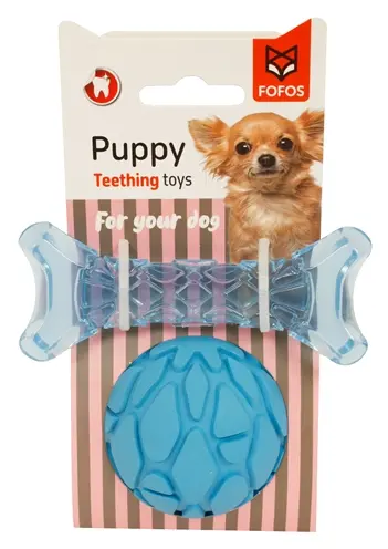 Fofos Puppy kauwspeelgoed bot en bal – blauw - Afbeelding 4