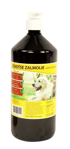 Utopia Diertotaal zalmolie naturel 1 liter met pompje – voor honden - Afbeelding 1