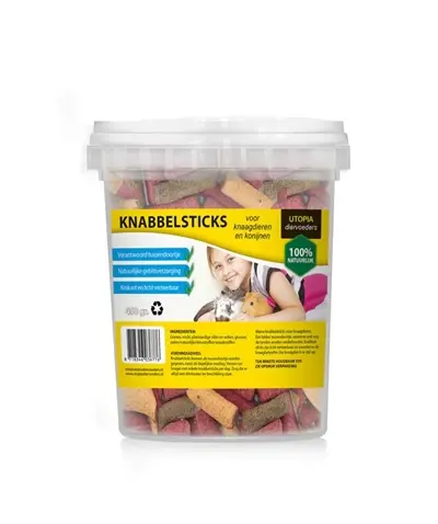 Utopia Diertotaal knabbelsticks 450 g – krokante snack voor knaagdieren