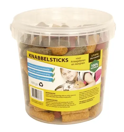 Utopia Diertotaal knabbelsticks 450 g – krokante snack voor knaagdieren - Afbeelding 4