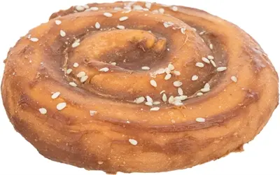 Trixie Denta Fun Chewing Pie 9 cm – runderhuid met eend, 50 stuks