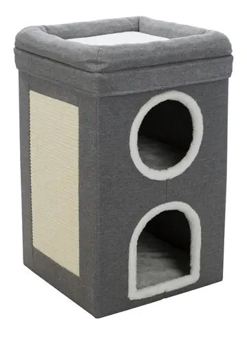 Trixie krabpaal Cat Tower Saul grijs 39 x 39 x 64 cm – krabton
