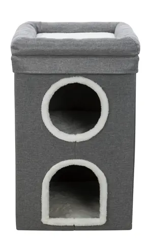 Trixie krabpaal Cat Tower Saul grijs 39 x 39 x 64 cm – krabton - Afbeelding 4