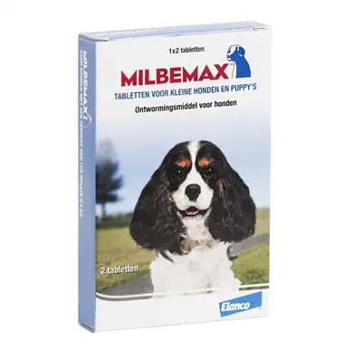 Milbemax ontwormingstabletten kleine hond en pup 0,5-10 kg – 2 tabletten