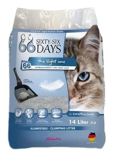 66 Days Cotton Light kattenbakvulling klontvormend 14 liter
