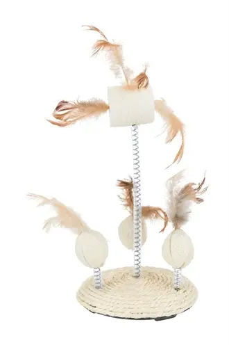 Trixie kattenspeeltjes op spiraalveren luffa/sisal 15 x 15 x 30 cm