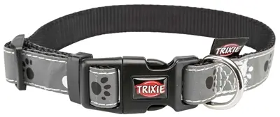 Trixie Silver Reflect halsband XS-S 22-35 x 1,5 cm – zwart/zilvergrijs