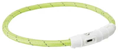 Trixie lichtgevende halsband Flash USB groen 35 x 0,7 cm – TPU/nylon