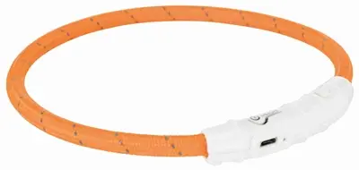 Trixie lichtgevende halsband Flash USB oranje 45 x 0,7 cm – TPU/nylon