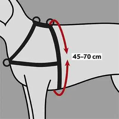 Trixie Lead 'n' Walk Soft trainingstuig zwart 45-70 x 2,5 cm - Afbeelding 2