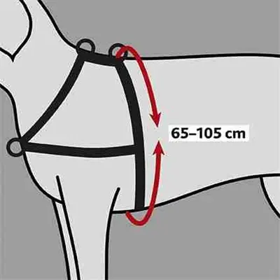 Trixie Lead 'n' Walk Soft trainingstuig zwart 65-105 x 2,5 cm - Afbeelding 2