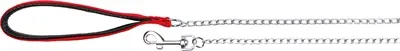 Trixie hondenriem ketting met nylon handvat rood 100 x 0,4 cm