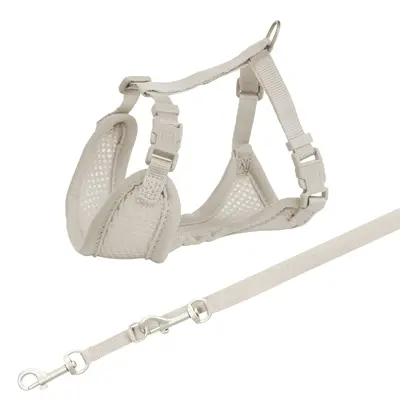 Trixie Junior puppytuig met riem lichtgrijs 26-34 x 1 cm