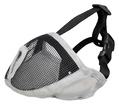 Trixie muilkorf platte neus grijs 40 cm – verstelbaar