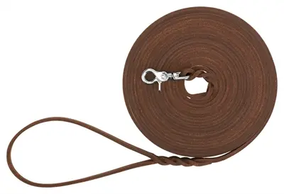 Trixie Rustic sleeplijn vetleer donkerbruin 10 m x 2 cm