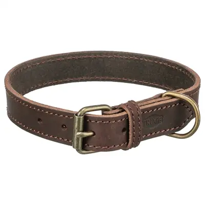 Trixie Rustic halsband vetleer donkerbruin 48-56 x 3 cm - Afbeelding 4