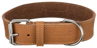 Trixie Rustic Heartbeat halsband vetleer bruin 47-55 x 4 cm - Afbeelding 4