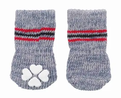 Trixie hondensokken anti-slip grijs XXS-XS – 2 stuks