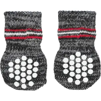 Trixie hondensokken anti-slip grijs XL – 2 stuks