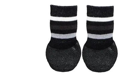 Trixie hondensokken anti-slip zwart XL – 2 stuks, met rubberlaag