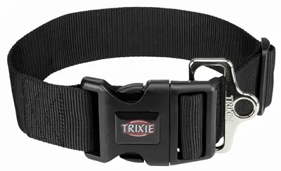 Trixie halsband Premium zwart 40-60 x 5 cm – nylon met kliksluiting
