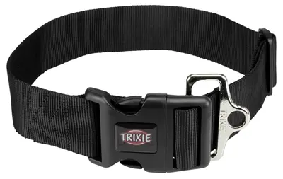 Trixie halsband Premium zwart 55-80 x 5 cm – nylon met kliksluiting