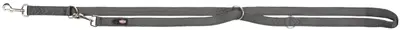 Trixie looplijn Premium verstelbaar tweelaags grijs 200 x 1,5 cm