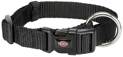 Trixie halsband Premium zwart 30-45 x 1,5 cm – nylon met kliksluiting