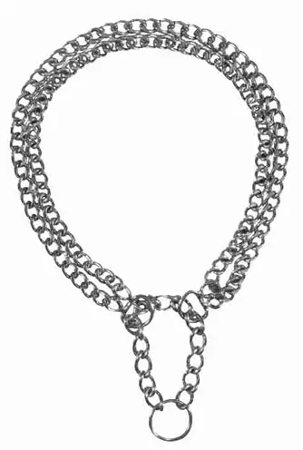 Trixie half-slip halsband ketting 40 cm – 2 rijen, verchroomd