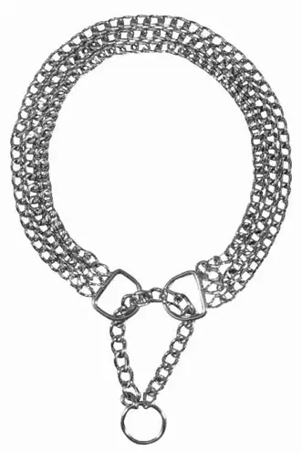 Trixie halsband half-slip ketting 65 x 0,25 cm – verchroomd, 3 rijen