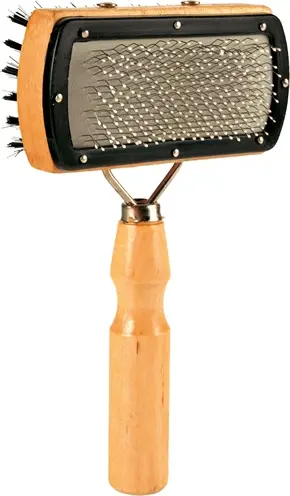 Trixie slickerborstel dubbelzijdig nylon en metaal 18 x 10 cm – 3 stuks