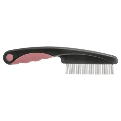 Trixie vlooienkam en stofkam 15 cm – metalen tanden, rubber handvat - Afbeelding 2